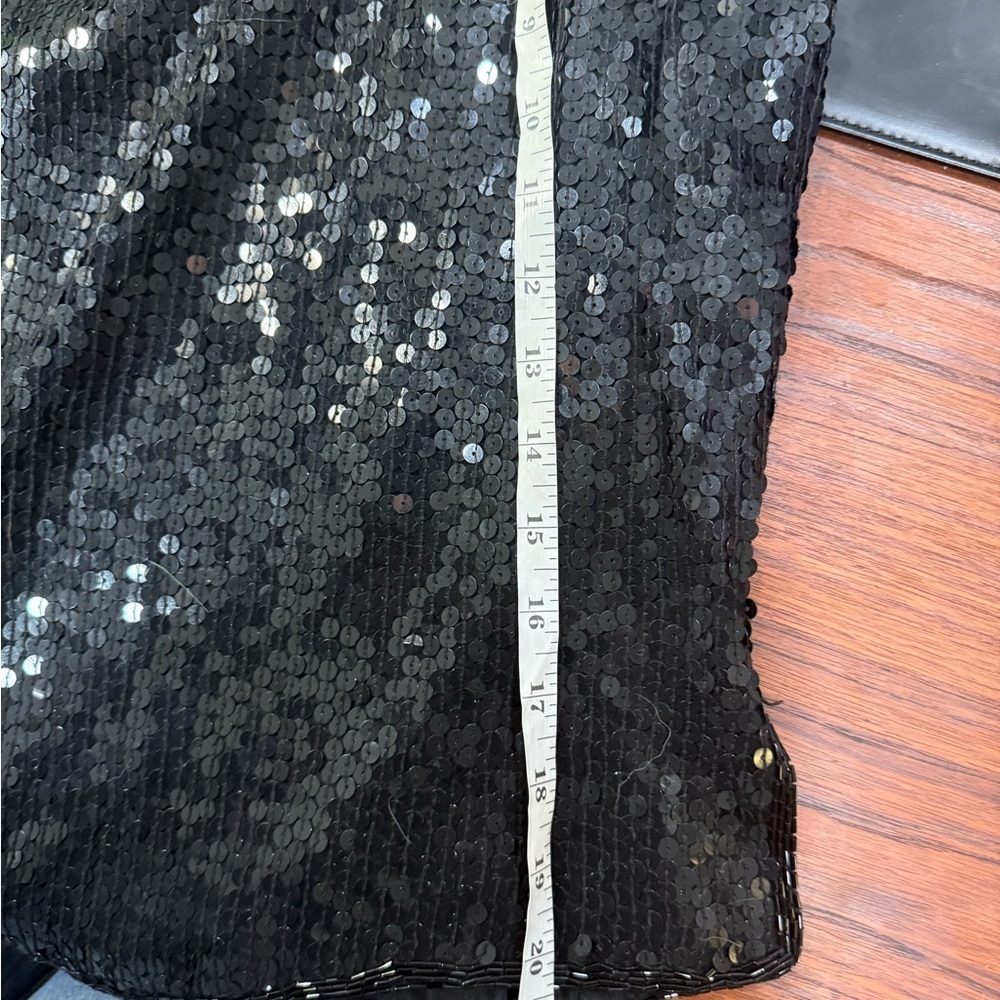 🔻Vintage Victoria Holley Black Sequin Silk Top – Size L - Picture 9 of 11